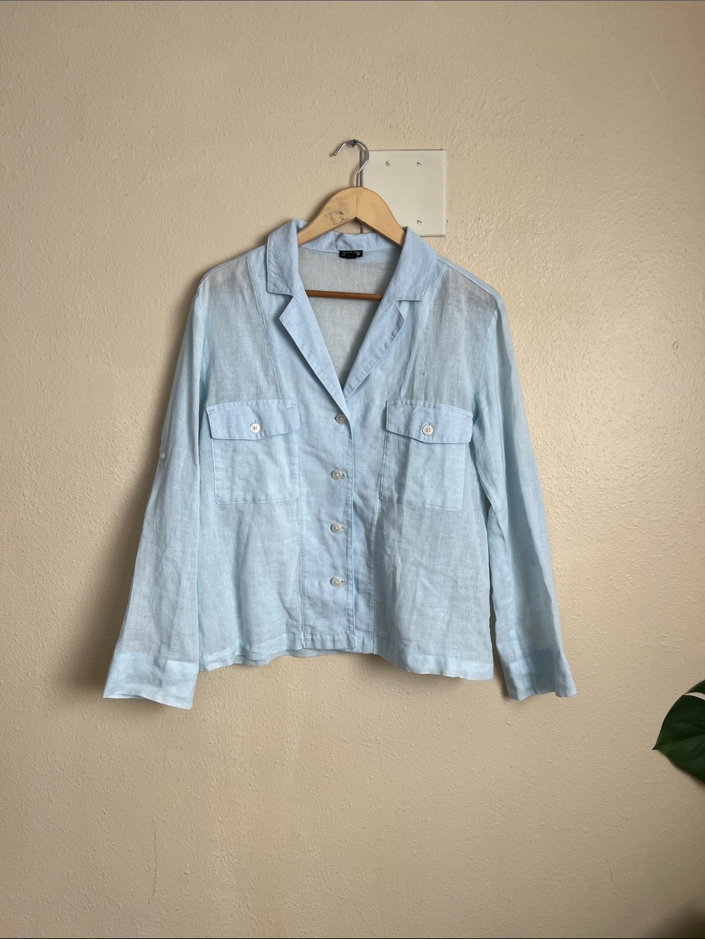 J.Crew Light Blue Linen/Cotton Button-Up Shirt